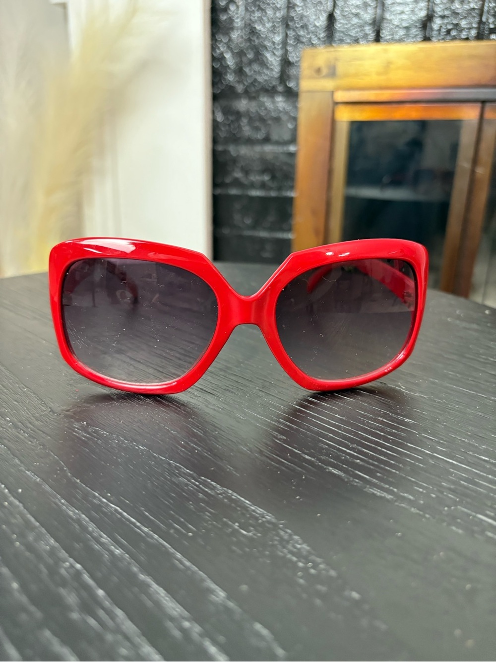 Aj Morgan Red Oversized Women's Sunglasses with Dark Gradient Lenses